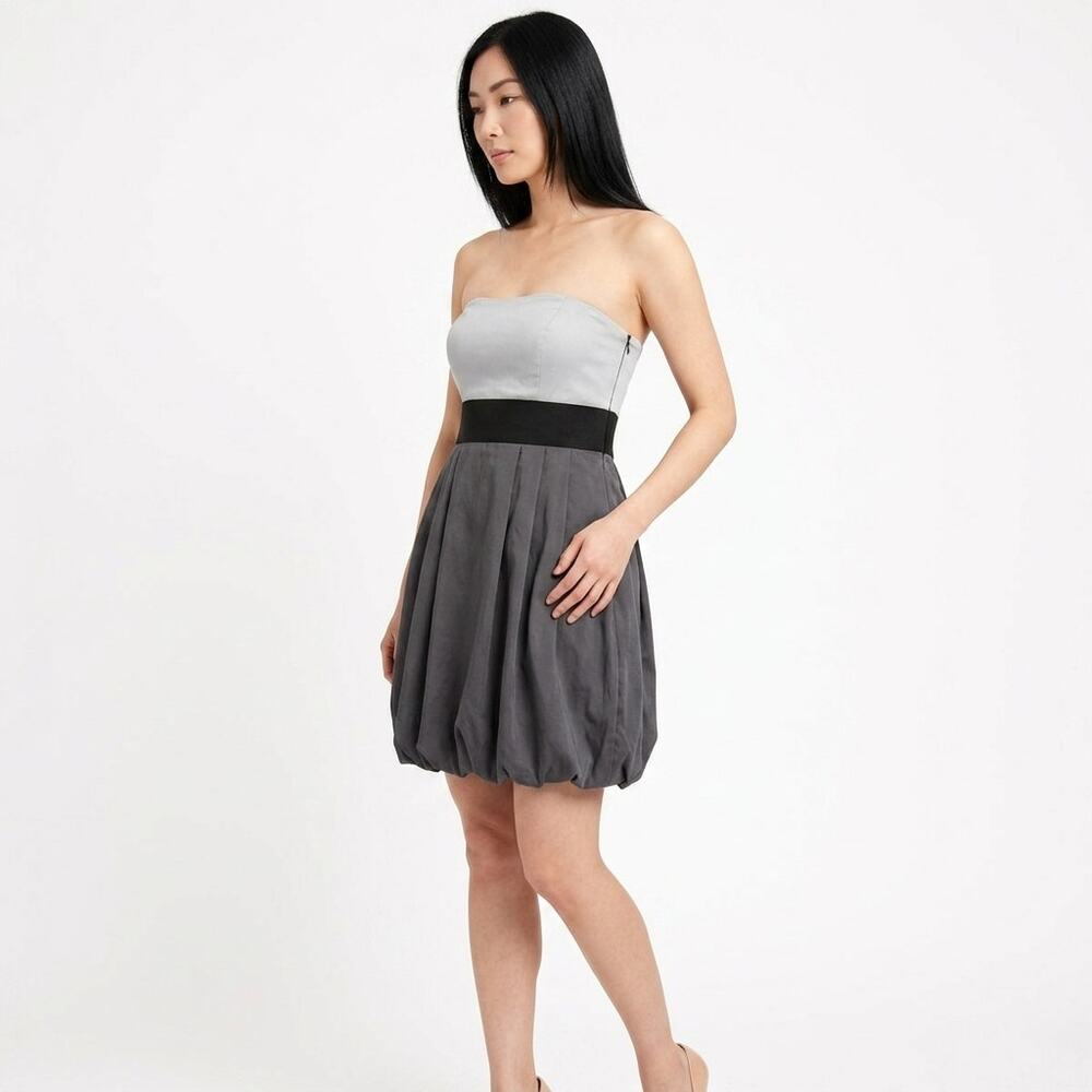 H&M RN70255 Gray Bubble Short Lined Dress Women Size 6